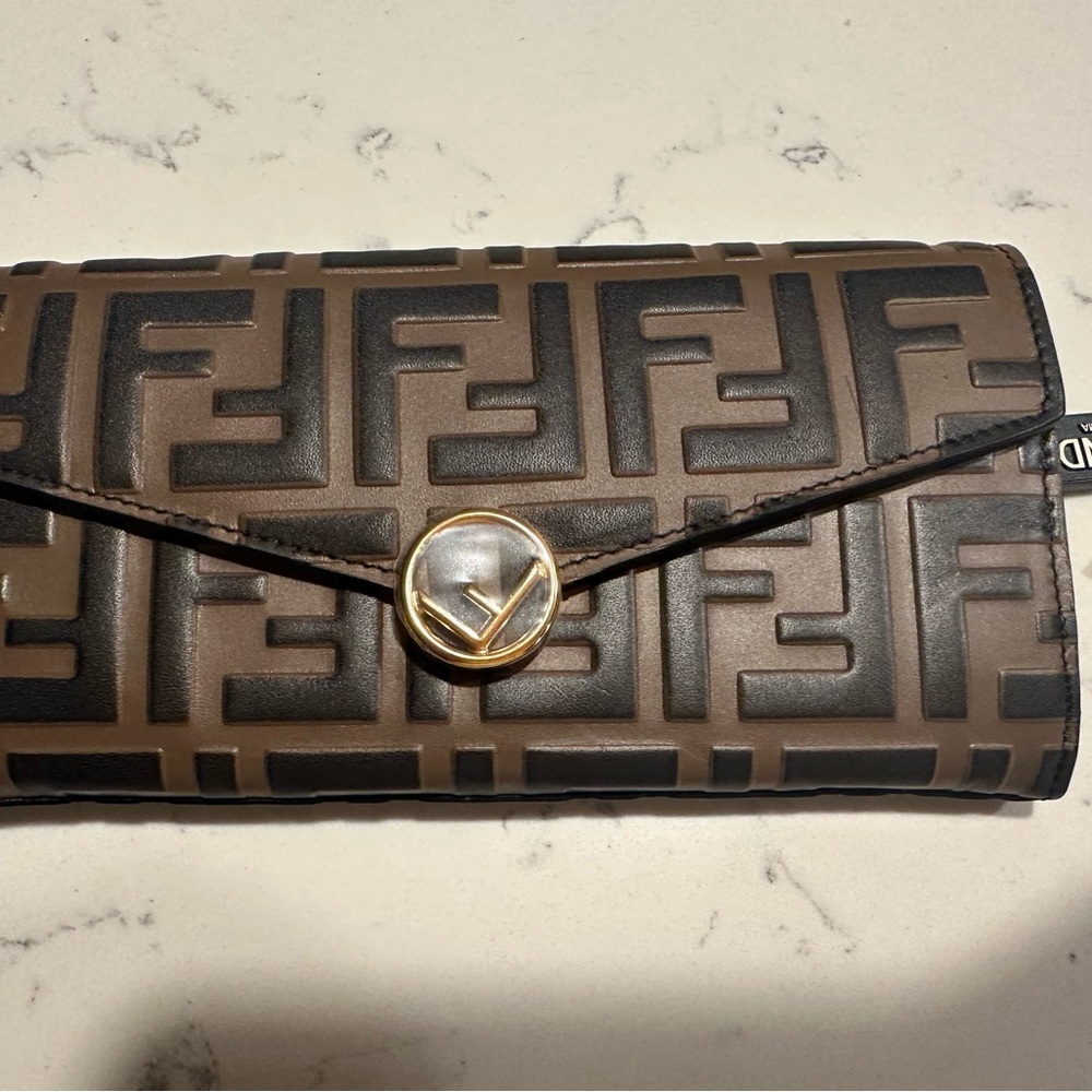 Fendi Black and Brown Monogram Wallet
